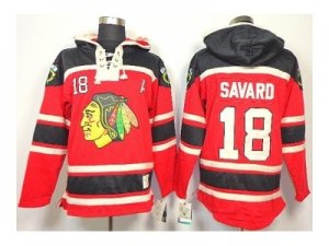 nhl jerseys chicago blackhawks #18 savaro red[pullover hooded sweatshirt patch A]