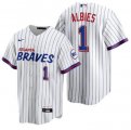Braves #1 Ozzie Albies White 2021 City Connect Cool Base Jersey