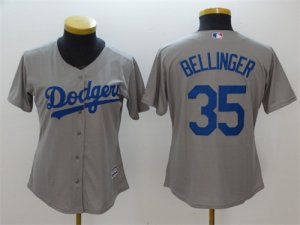 Los Angeles Dodgers #35 Cody Bellinger Gray Women Cool Base Jersey