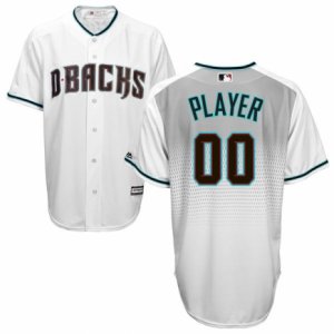 Mens Majestic Arizona Diamondbacks Customized Replica White Capri Cool Base MLB Jersey