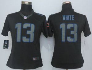 Womens Nike Chicago Bears #13 White Black Jerseys(Impact)