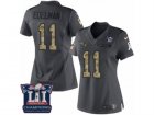 Womens Nike New England Patriots #11 Julian Edelman Limited Black 2016 Salute to Service Super Bowl LI Champions NFL Jersey