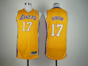 nba los angeles Lakers #17 bynum yellow[Revolution 30]