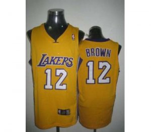 nba los angeles lakers #12 brown regular yellow