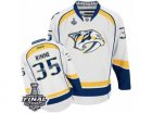 Mens Reebok Nashville Predators #35 Pekka Rinne Premier White Away 2017 Stanley Cup Final NHL Jersey