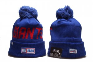 New York Giants Team Logo 100th Season Cuffed Pom Knit Hat YP