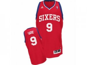 Men Adidas Philadelphia 76ers #9 Dario Saric Swingman Red Road NBA Jersey