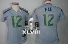 Nike Seattle Seahawks #12 Fan Grey Alternate Super Bowl XLVIII Women NFL Limited Jersey