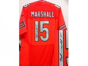 Nike Chicago Bears #15 Brandon Marshall Orange Jerseys(Signed Elite)