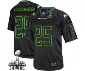 2015 Super Bowl XLIX nike youth nfl jerseys seattle seahawks #25 sherman black[Elite lights out]