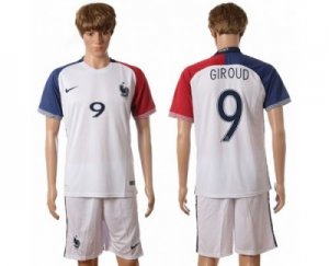 France #9 Giroud Away Soccer Country Jersey