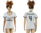 Womens Real Madrid #4 Sergio Ramos Home Soccer Club Jersey