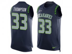 Mens Nike Seattle Seahawks #33 Tedric Thompson Limited Steel Blue Player Name & Number Tank Top NFL Jersey