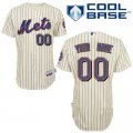 Customized New York Mets Jersey Cream Blue Strip 2010 Cool Base Baseball