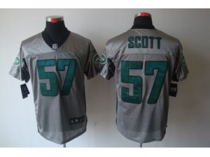 Nike NFL New York Jets #57 Bart Scott Grey Jerseys[Shadow Elite]