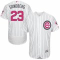 Men's Majestic Chicago Cubs #23 Ryne Sandberg Authentic White 2016 Mother's Day Fashion Flex Base MLB Jersey