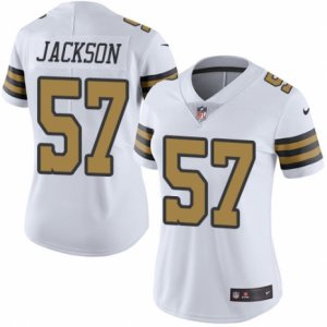 Women\'s Nike New Orleans Saints #57 Rickey Jackson Limited White Rush NFL Jersey