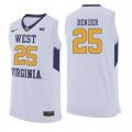 West Virginia Mountaineers 25 Maciej Bender White College Basketball Jersey