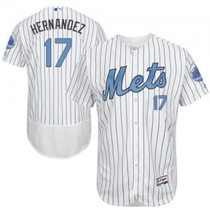 New York Mets #17 Keith Hernandez White(Blue Strip) Flexbase Authentic Collection 2016 Fathers Day Stitched Baseball Jersey