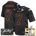 Nike Denver Broncos #7 John Elway Lights Out Black Super Bowl 50 Men Stitched NFL Elite Autographed Jersey