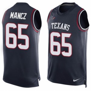 Mens Nike Houston Texans #65 Greg Mancz Limited Navy Blue Player Name & Number Tank Top NFL Jersey