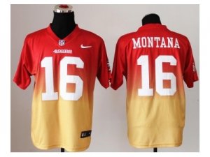 Nike jerseys san francisco 49ers #16 joe montana red-yellow[Elite II drift fashion]