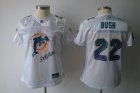 women nfl miami dolphins #22 bush white[2011 fem fan]