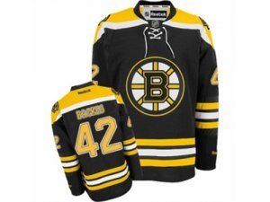 Mens Reebok Boston Bruins #42 David Backes Authentic Black Home NHL Jersey