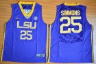 NCAA LSU Tigers #25 Ben Simmons Purple Basketball Stitched Jersey