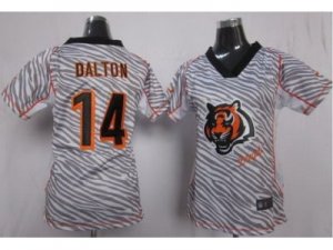 Nike Women Cincinnati Bengals #14 Andy Dalton FEM FAN Zebra Jerseys