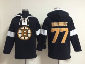 NHL Boston Bruins #77 Ray Bourque black jerseys[pullover hooded sweatshirt]