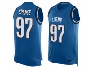 Mens Nike Detroit Lions #97 Akeem Spence Limited Light Blue Player Name & Number Tank Top NFL Jersey