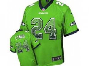 Nike Seattle Seahawks #24 Marshawn Lynch Green Jerseys(Elite Drift Fashion)