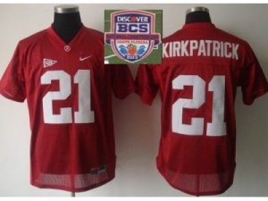 2013 BCS National Championship Alabama Crimson #21 Kirkpatrick Red NCAA Football Jerseys