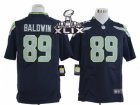 2015 Super Bowl XLIX Nike NFL Seattle Seahawks #89 Doug Baldwin Blue Game Jerseys