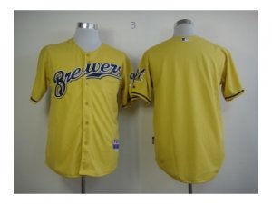 mlb jerseys milwaukee brewers blank yellow[2013 new]