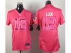 Nike Women NFL Indianapolis Colts #12 Andrew Luck Pink Jerseys
