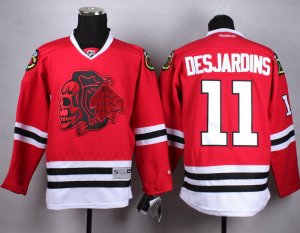 NHL Chicago Blackhawks #11 Andrew Desjardins Red jerseys(red Skull)