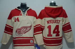 NHL Detroit Red Wings #14 Gustav Nyquist Red Player Pullover Hoodie