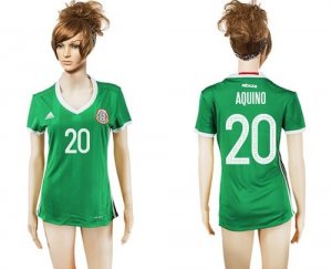 Womens Mexico #20 Aquino Home Soccer Country Jersey