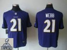 2013 Super Bowl XLVII NEW Baltimore Ravens 21 Lardarius Webb Purple Jerseys (Limited)