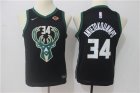 Bucks #34 Giannis Antetokounmpo Black Youth Nike Swingman Jersey