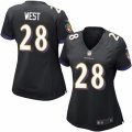 Women's Nike Baltimore Ravens #28 Terrance West Limited Black Alternate NFL Jersey