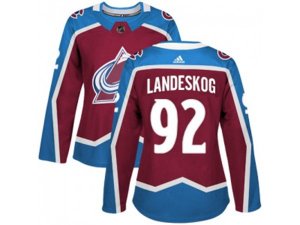 Women Adidas Colorado Avalanche #92 Gabriel Landeskog Burgundy Home Authentic Stitched NHL Jersey