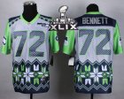 2015 Super Bowl XLIX Nike Seattle Seahawks #72 bennett Jerseys(Style Noble Fashion Elite)