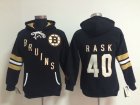 NHL Women Chicago Blackhawks #40 Tuukka Rask black jerseys(Logo Pullover Hoodie)