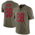 Nike 49ers #28 Carlos Hyde Youth Olive Salute To Service Limited Jersey
