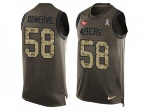 Nike San Francisco 49ers #58 Elvis Dumervil Limited Green Salute to Service Tank Top NFL Jersey