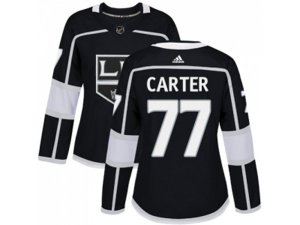 Women Adidas Los Angeles Kings #77 Jeff Carter Black Home Authentic Stitched NHL Jersey