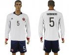 Colombia #5 Carbonero Away Long Sleeves Soccer Country Jersey